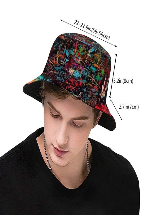 ASYG Unisex Graffiti Bucket Hats - Summer Bucket Hats with Sun Protection & UV Rays Blocking - One Size Fits Most - Packable & Reversible - Great Gift for Any Occasion - Image 3